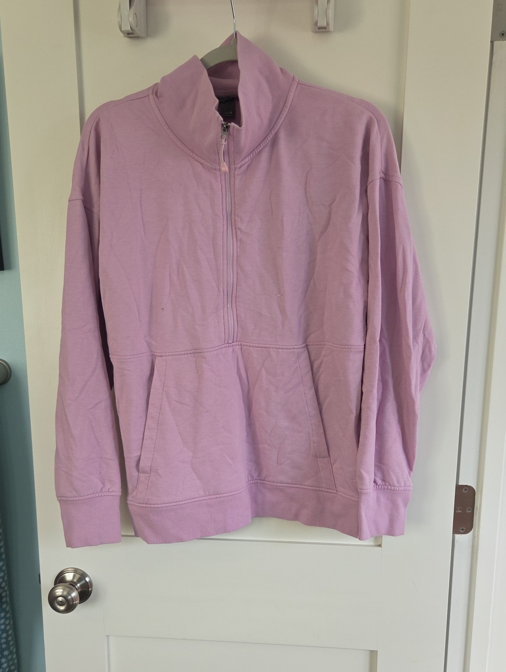 Eddie Bauer Light Purple Half-Zip Cozy Pullover